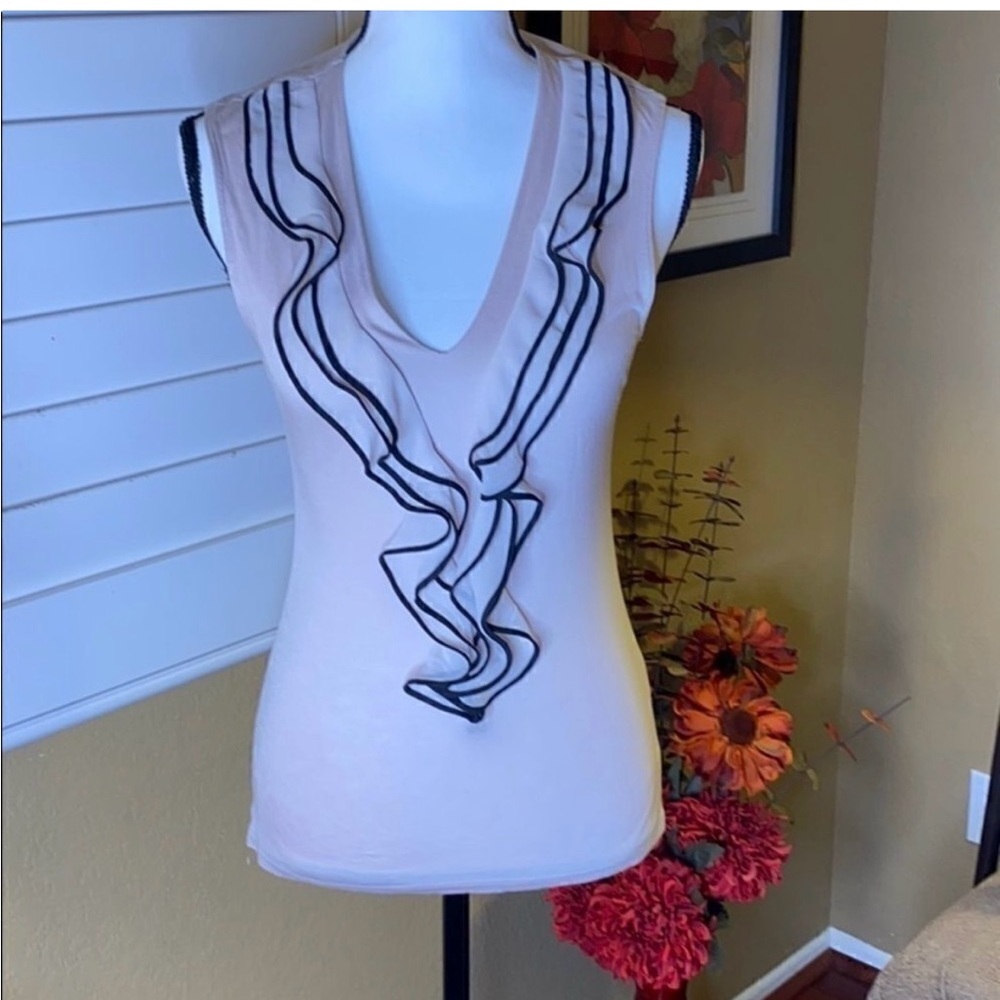 H&M Blush Pink Ruffle Blouse Size XS
